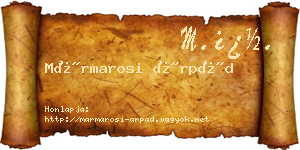 Mármarosi Árpád névjegykártya